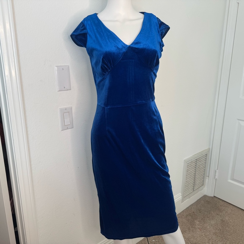 Striking Royal Blue Velvet Dress